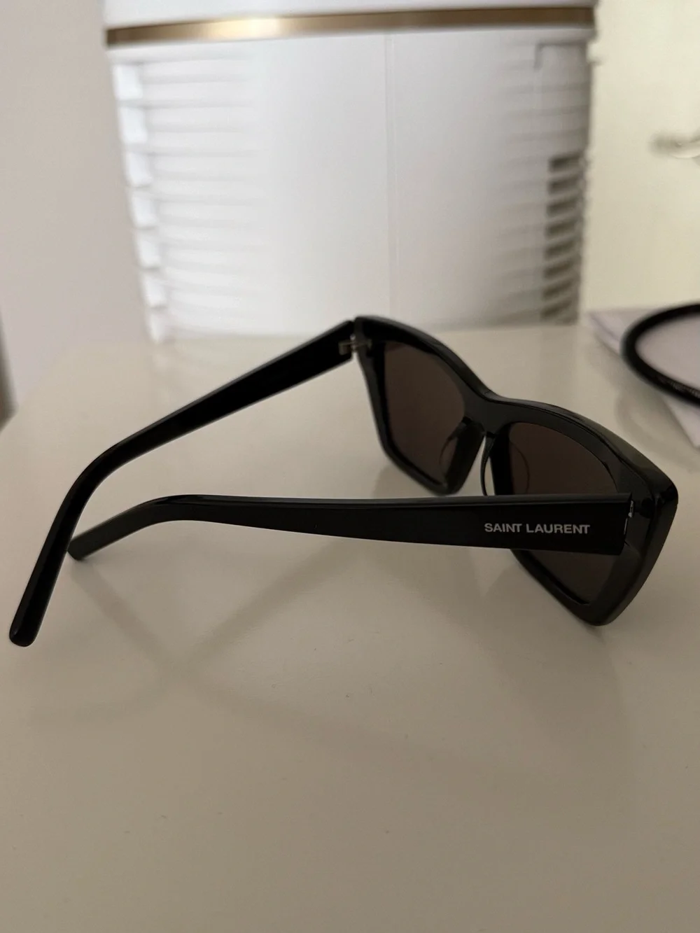 Saint Laurent Black Cat-Eye Sunglasses with Tinted Lenses